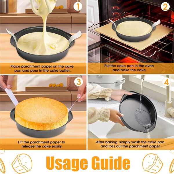 Tutikuki Round Cake Pan High Carbon Steel Nonstick Oven Safe-4