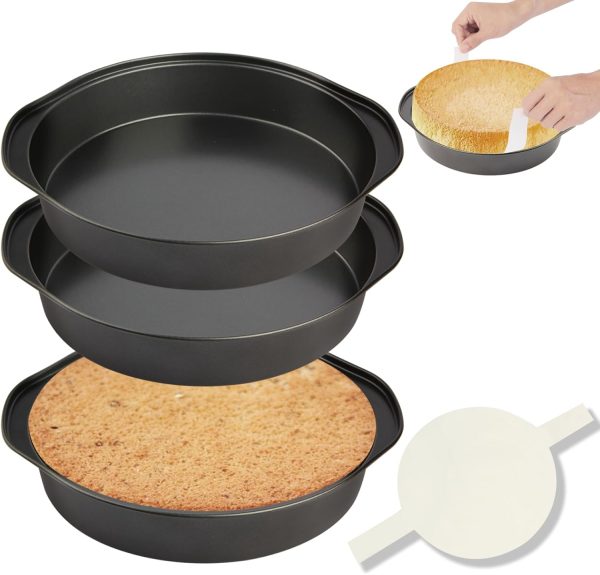 Tutikuki Round Cake Pan High Carbon Steel Nonstick Oven Safe-0