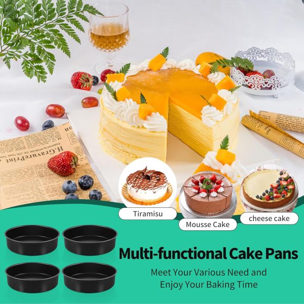 P&P CHEF Round Cake Pans Nonstick Stainless Steel Set of 4-7