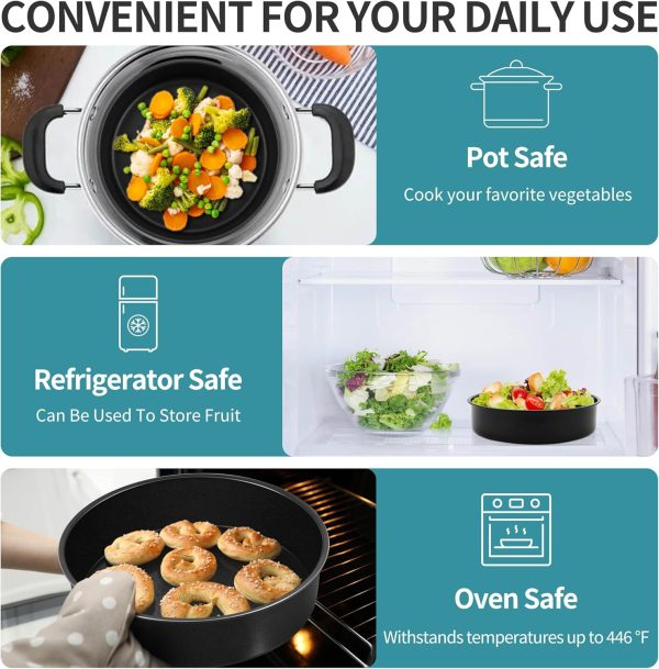 P&P CHEF Round Cake Pans Stainless Steel Nonstick Set of 4-4