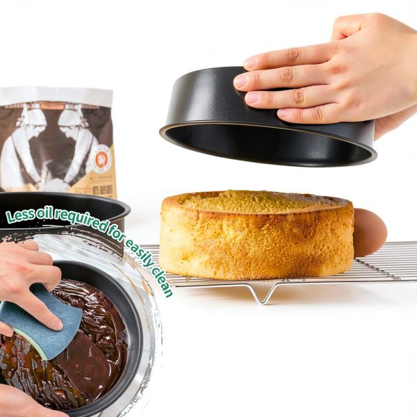 P&P CHEF Round Cake Pans Nonstick Stainless Steel Core Set-3
