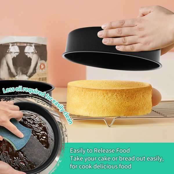 P&P CHEF Round Cake Pan Nonstick Oven Safe Stainless Steel-3