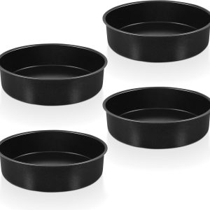 P&P CHEF Round Cake Pans Nonstick Stainless Steel Set of 4-0