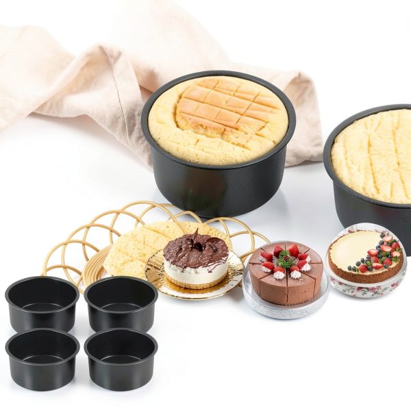 P&P CHEF 4 Inch Round Cake Pans Nonstick Stainless Steel-7