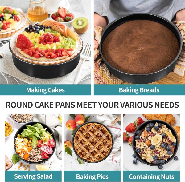 P&P CHEF Round Cake Pans Stainless Steel Nonstick Set of 4-5
