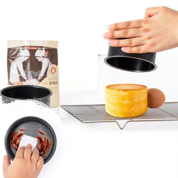 P&P CHEF 4 Inch Round Cake Pans Nonstick Stainless Steel-5
