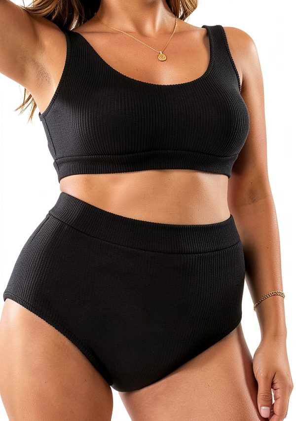 Summer Mae Seamless Maternity Bikini Swimsuit Size Ribbed High Waist-2