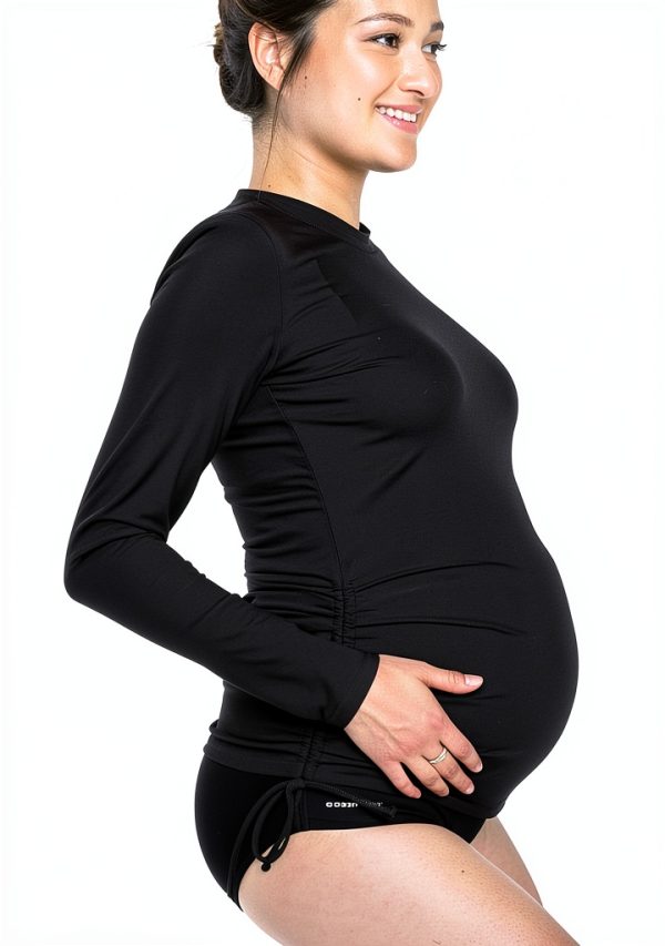 Oceanlily UV Protection 50 UPF Maternity Swim Shirt Black XL-2